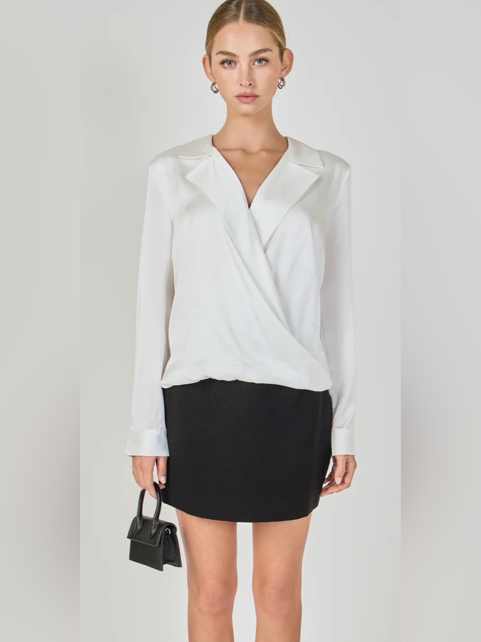 Endless Rose Wrapped Satin Blouse